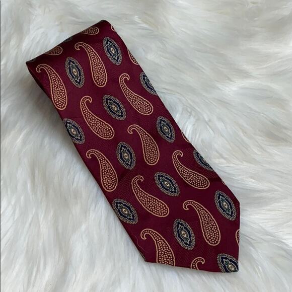 XMI 100% Silk Paisley Neck Tie - Picture 3 of 6